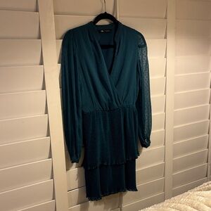 Zara Teal Long Sleeve Dress
